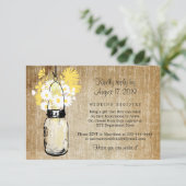 アンティークなルスティックメイソンジャーとデイジーとワイルドフラワー エンクロージャーカード (スタンド正面)