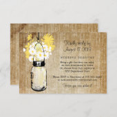 アンティークなルスティックメイソンジャーとデイジーと野の花 エンクロージャーカード (正面/裏面)