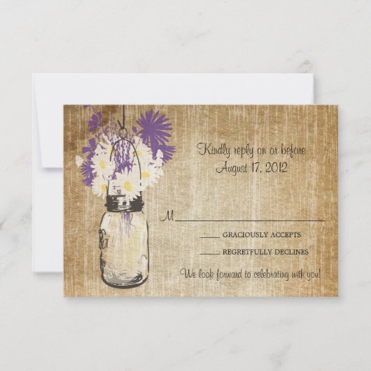 アンティークなルスティックメイソンジャー ダイジー ワイルドフラワーズ RSVP (正面)