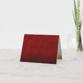 アンティークなルーストックの赤いバラ ゴールドのクラウン 折り畳まれた サンキューカード (裏面)