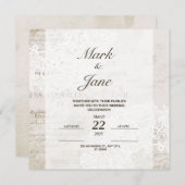 アンティークなヴィンテージスタイルのウェディング招待状 セーブザデート (正面/裏面)