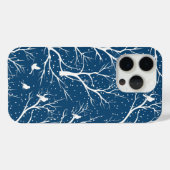 アンティークな冬の空 白い鳥 雪の結晶 Case-Mate iPhoneケース (裏面 (横))