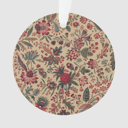 アンティークな刺繍の花のインテリア装飾 オーナメント (正面)