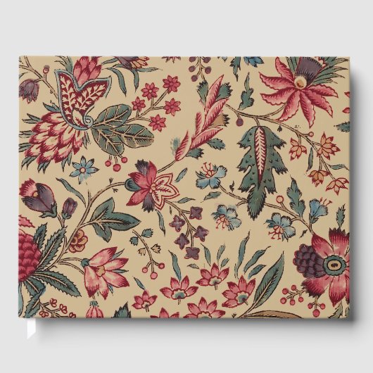 アンティークな刺繍の花のインテリア装飾 ゲストブック (正面)