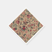 アンティークな刺繍の花のインテリア装飾 スタンダードカクテルナプキン (角)