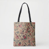 アンティークな刺繍の花のインテリア装飾 トートバッグ (正面)
