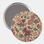 アンティークな刺繍の花のインテリア装飾 マグネット (正面/裏面)
