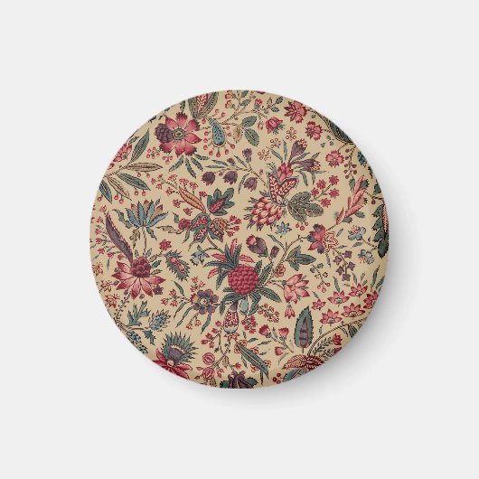 アンティークな刺繍の花のインテリア装飾 マグネット (正面)