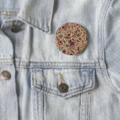 アンティークな刺繍の花のインテリア装飾 缶バッジ (インサイチュ)