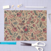 アンティークな刺繍の花のインテリア装飾 薄葉紙 (クラフト)