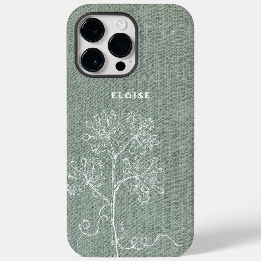アンティークな本の表紙の名前 フローラル カスタム Case-Mate iPhoneケース (裏面)