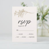 アンティークな植物学の小さな花の結婚式RSVPカード 出欠カード (スタンド正面)