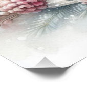 アンティークな水彩画のクリスマスランタンとオーナメント ポスター (コーナー)