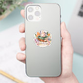 アンティークな水彩画の本とコーヒー、もう1章だけ シール (スマートフォン)
