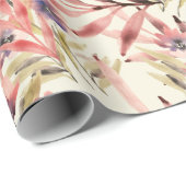 アンティークな水彩画の花と葉 ラッピングペーパー (ロールコーナー)