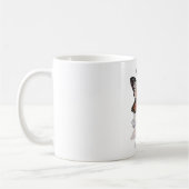 アンティークな水彩画の蝶と花の陶器マグカップ コーヒーマグカップ (左)