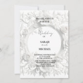 アンティークな紙の花フレームの結婚式の招待状 招待状 (正面)