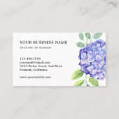アンティークな紫陽花と鍵の不動産エージェント 名刺 (裏面)