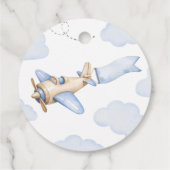 アンティークな航空パイロット水彩サンクスカード フェイバータグ (裏面)
