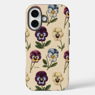 アンティークな花のスミレ | ビンテージ風の植物画 iPhone 16ケース