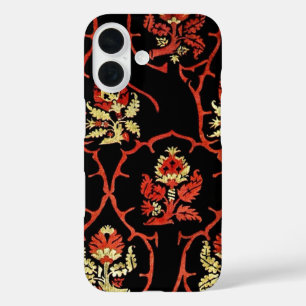 アンティークな花模様 iPhone 16ケース