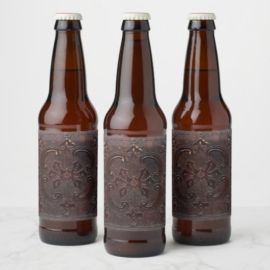 アンティークな革の古書 ビールラベル (ボトル)
