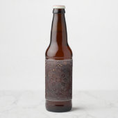 アンティークな革の古書 ビールラベル (正面)