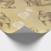 アンティークのくまおよび蜂蜜 ラッピングペーパー (角)