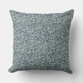 アンティークのアウト擦り切れたの葉青い背景 クッション (正面)