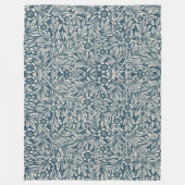 アンティークのアウト擦り切れたの葉青い背景 フリースブランケット (正面)