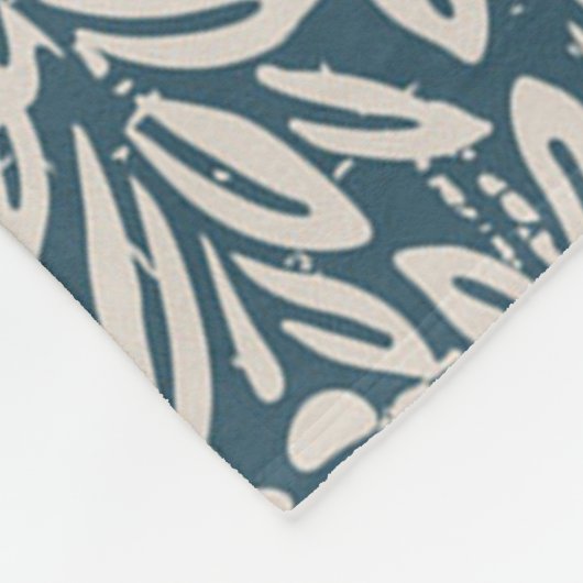 アンティークのアウト擦り切れたの葉青い背景 フリースブランケット (角)