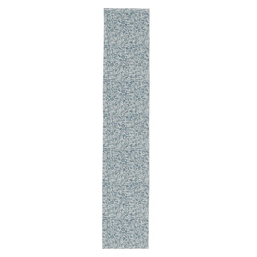 アンティークのアウト擦り切れたの葉青い背景 ミディアムテーブルランナー (正面)