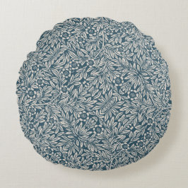 アンティークのアウト擦り切れたの葉青い背景 ラウンドクッション
