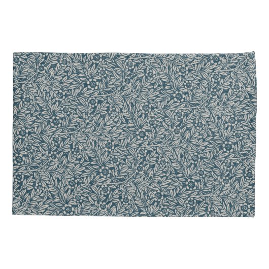 アンティークのアウト擦り切れたの葉青い背景 枕カバー (裏面-左)