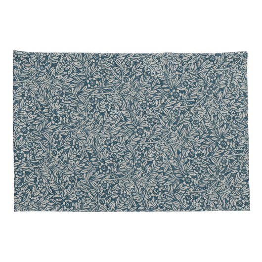 アンティークのアウト擦り切れたの葉青い背景 枕カバー (裏面-右)