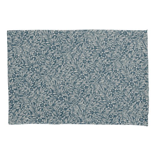 アンティークのアウト擦り切れたの葉青い背景 枕カバー (正面左)