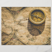 アンティークのコンパスと地図 (正面)