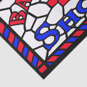 アンティークのステンドグラスの理髪店の印 薄葉紙 (詳細)