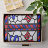 アンティークのステンドグラスの理髪店の印 薄葉紙 (ギフト)