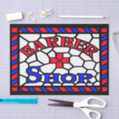 アンティークのステンドグラスの理髪店の印 薄葉紙 (クラフト)