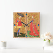 アンティークのタロット スクエア壁時計 (ホーム)