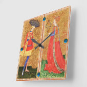 アンティークのタロット スクエア壁時計 (傾斜)