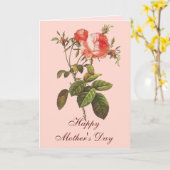 アンティークのバラの植物の母の日 カード (黄色い花)