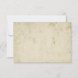 アンティークのブランクステインされた古い紙の返信カード 出欠カード