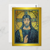 アンティークのモザイク画像イエスキリスト救い主 ポストカード (正面/裏面)