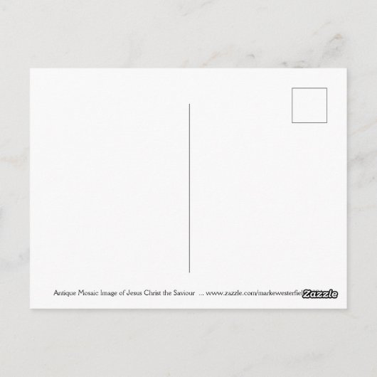 アンティークのモザイク画像イエスキリスト救い主 ポストカード (裏面)