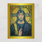 アンティークのモザイク画像イエスキリスト救い主 ポストカード (正面)