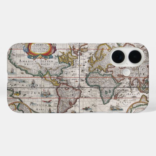 アンティークの世界地図の電話ケース Case-Mate iPhoneケース (裏面 (横))