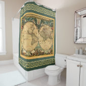 アンティークの世界地図 – ジョアンブレウ – 1664 シャワーカーテン (インサイチュ)