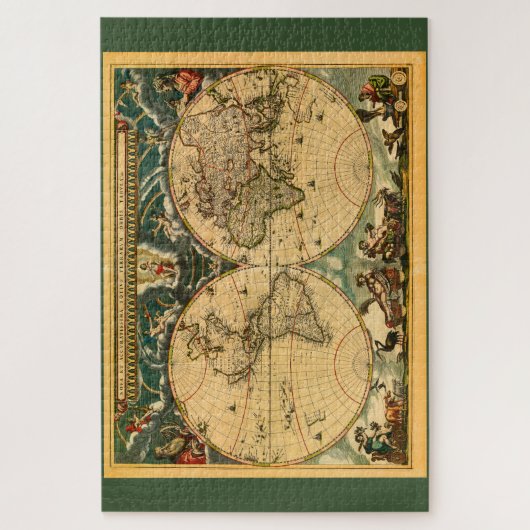 アンティークの世界地図 – ジョアンブレウ – 1664 ジグソーパズル (縦)